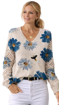 Marianne | Floral V-Neck Knit Sweater for Women