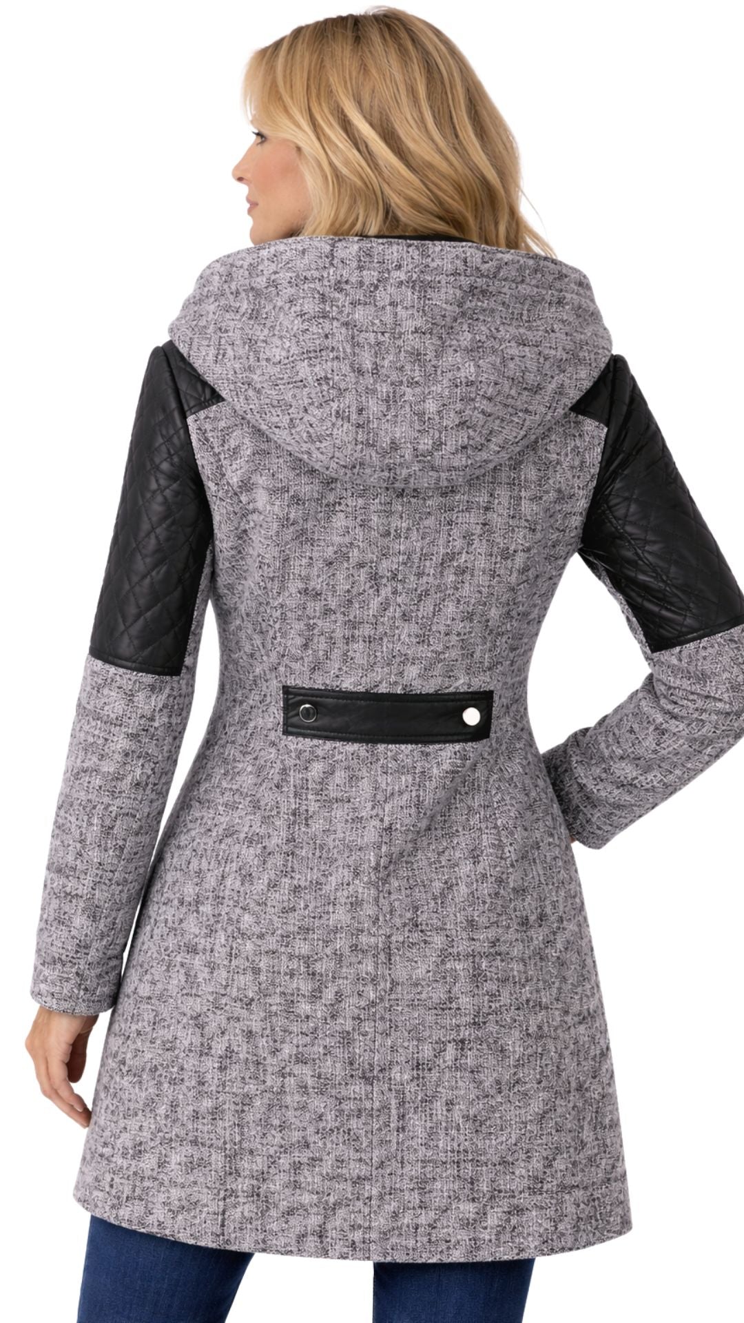 Victoria | Hooded Zip-Front Long Jacket for Women